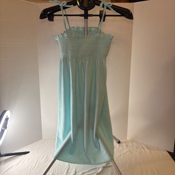 Joe Boxer Terry Cloth Dress Swim Beach Cover Up Size 14/16 Y2K VTG Blue/Green - Picture 2 of 4